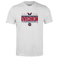 Alexander Ovechkin Washington Capitals Levelwear Youth NHL All-Time Leading Goal Scorer Milestone Stars Name & Number Little Richmond T-Shirt - White | NHL sale