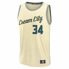 Fanatics Giannis Antetokounmpo Milwaukee Bucks 2025/26 City Edition Fast Break Jersey Cream