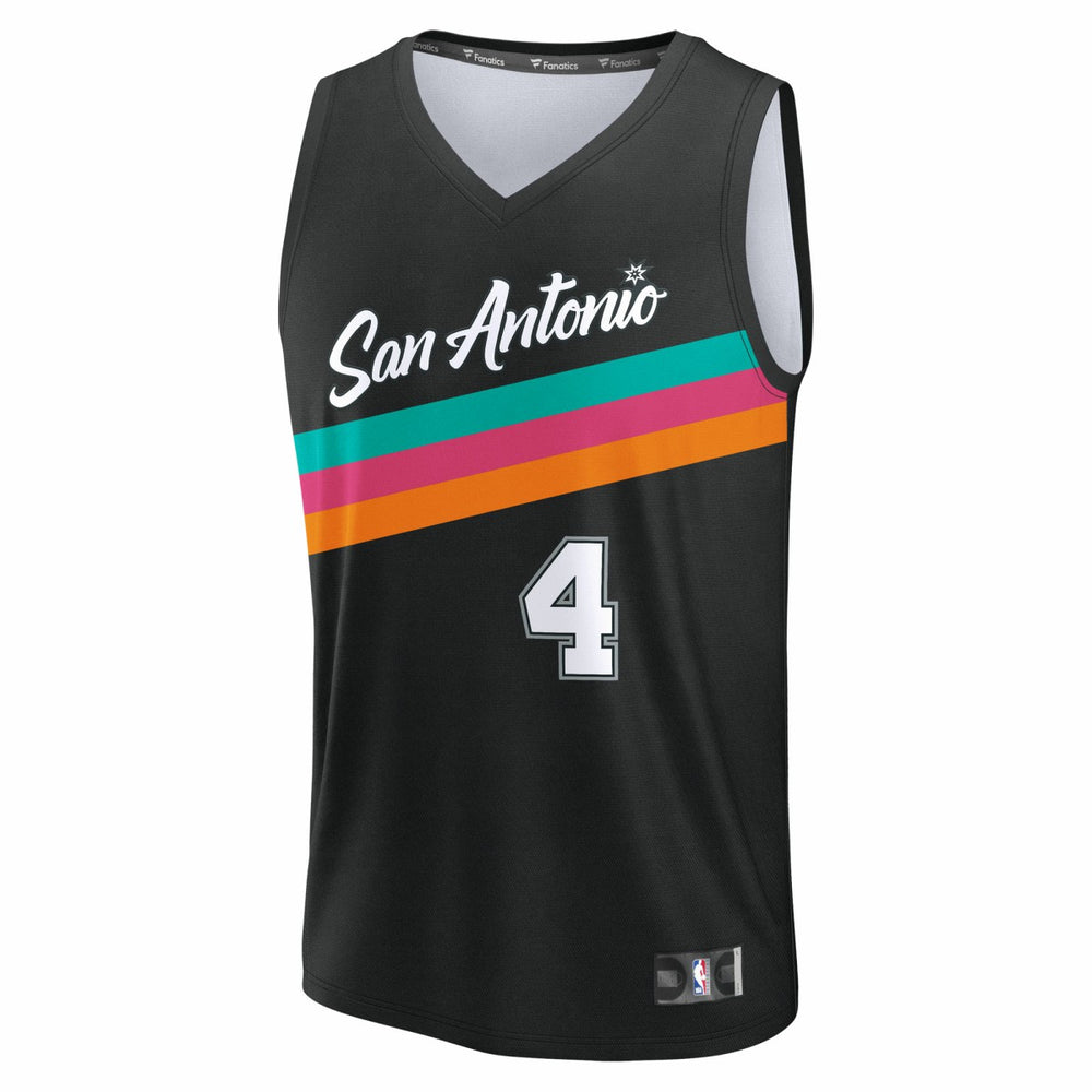 Fanatics De'Aaron Fox San Antonio Spurs 2025/26 City Edition Fast Break Jersey Black
