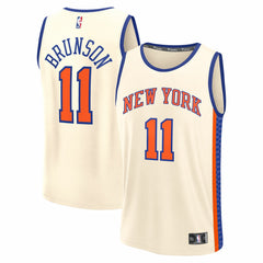 Fanatics Jalen Brunson New York Knicks 2025/26 City Edition Fast Break Jersey Cream