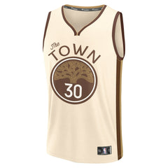 Fanatics Stephen Curry Golden State Warriors Youth 2025/26 City Edition Fast Break Jersey Tan