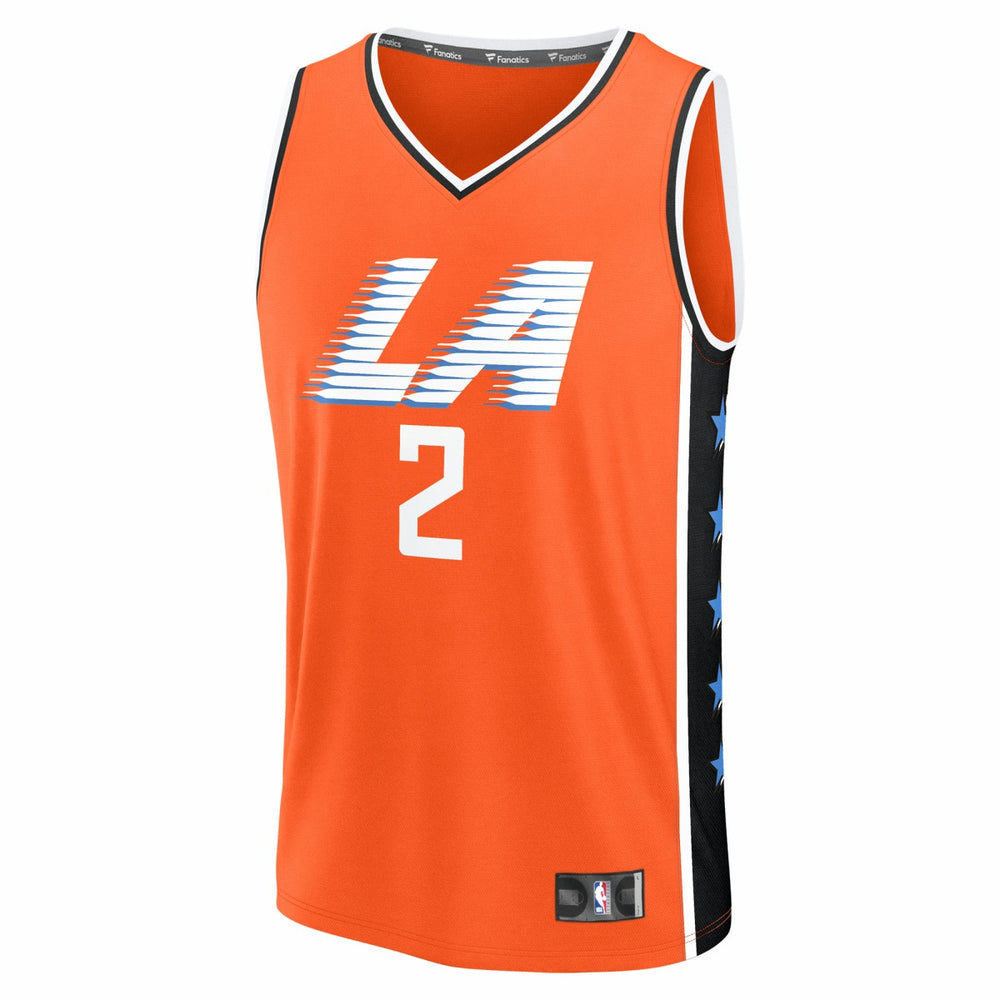 Fanatics Kawhi Leonard LA Clippers Youth 2025/26 City Edition Fast Break Jersey Orange