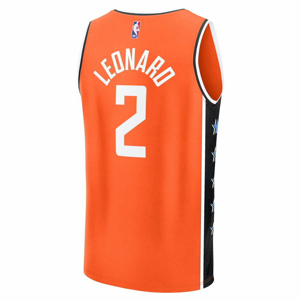 Fanatics Kawhi Leonard LA Clippers Youth 2025/26 City Edition Fast Break Jersey Orange