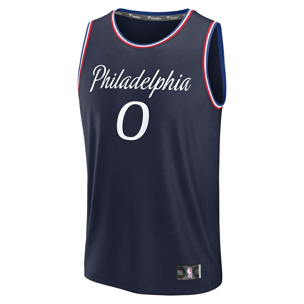 Fanatics Tyrese Maxey Philadelphia 76ers Youth 2025/26 City Edition Fast Break Jersey Navy