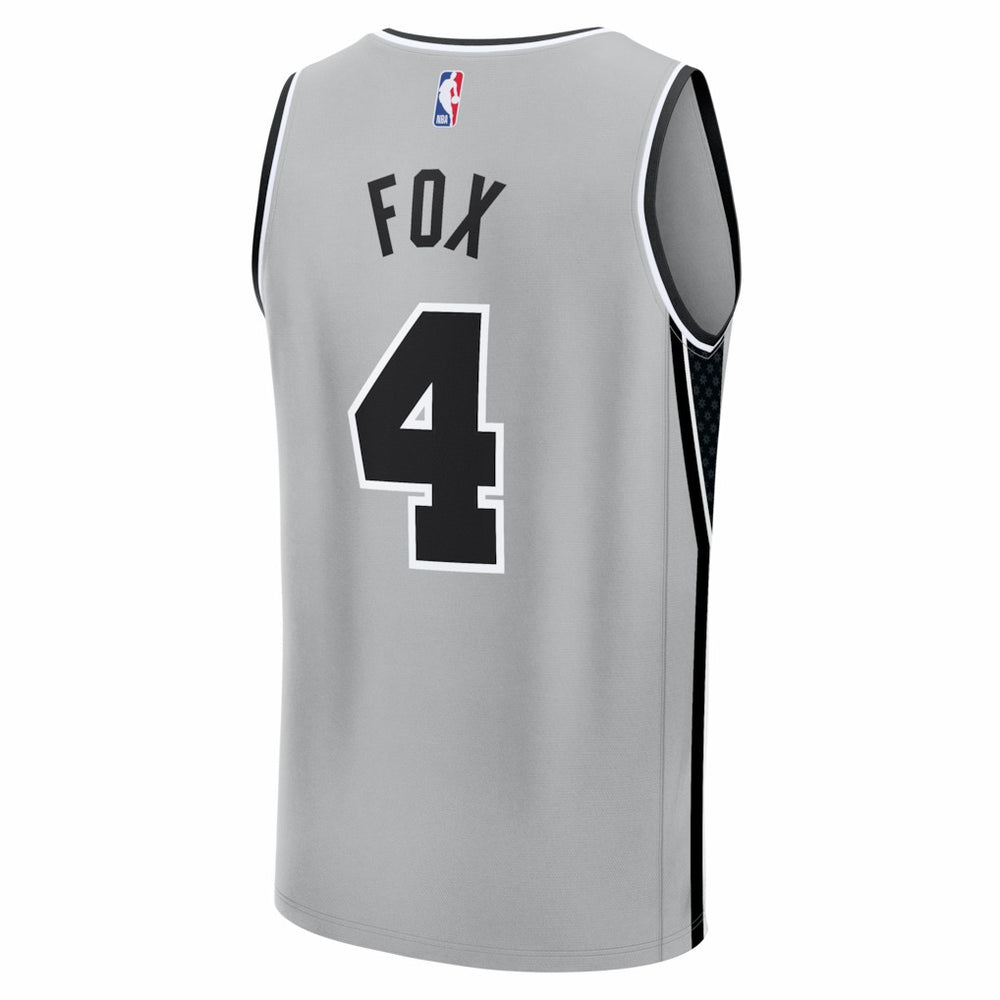 Fanatics De'Aaron Fox San Antonio Spurs Fast Break Jersey Statement Edition Silver