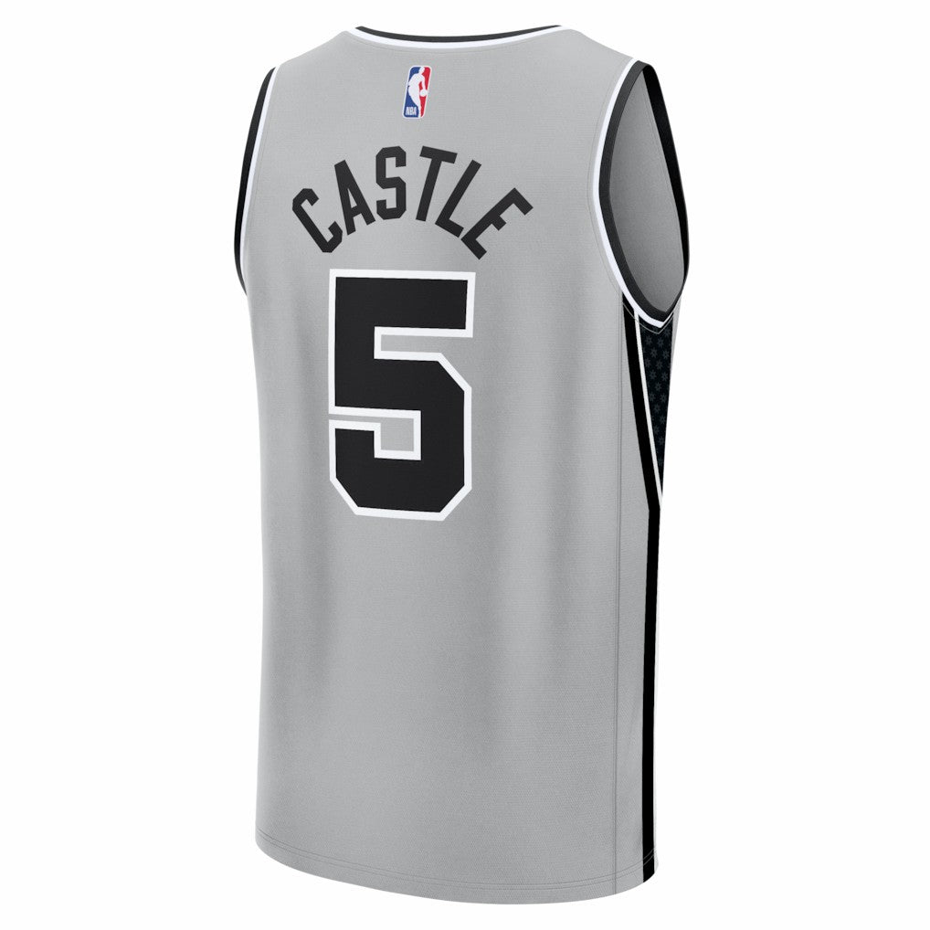 Fanatics Stephon Castle San Antonio Spurs Youth Fast Break Jersey Statement Edition Silver