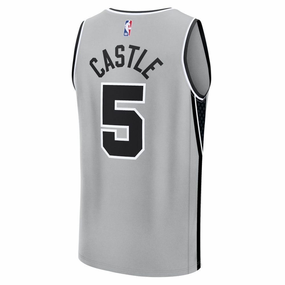 Fanatics Stephon Castle San Antonio Spurs Youth Fast Break Jersey Statement Edition Silver