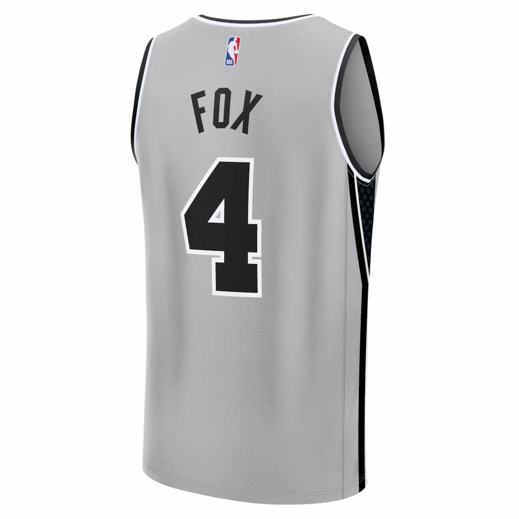Fanatics De'Aaron Fox San Antonio Spurs Youth Fast Break Jersey Statement Edition Silver