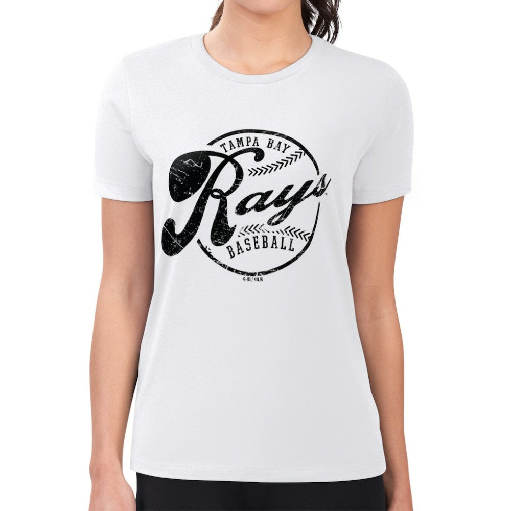 Tampa Bay Rays G-III 4Her by Carl Banks Women's Super-Slim Fit Lightweight Distressed Baseball Team T-Shirt for sale