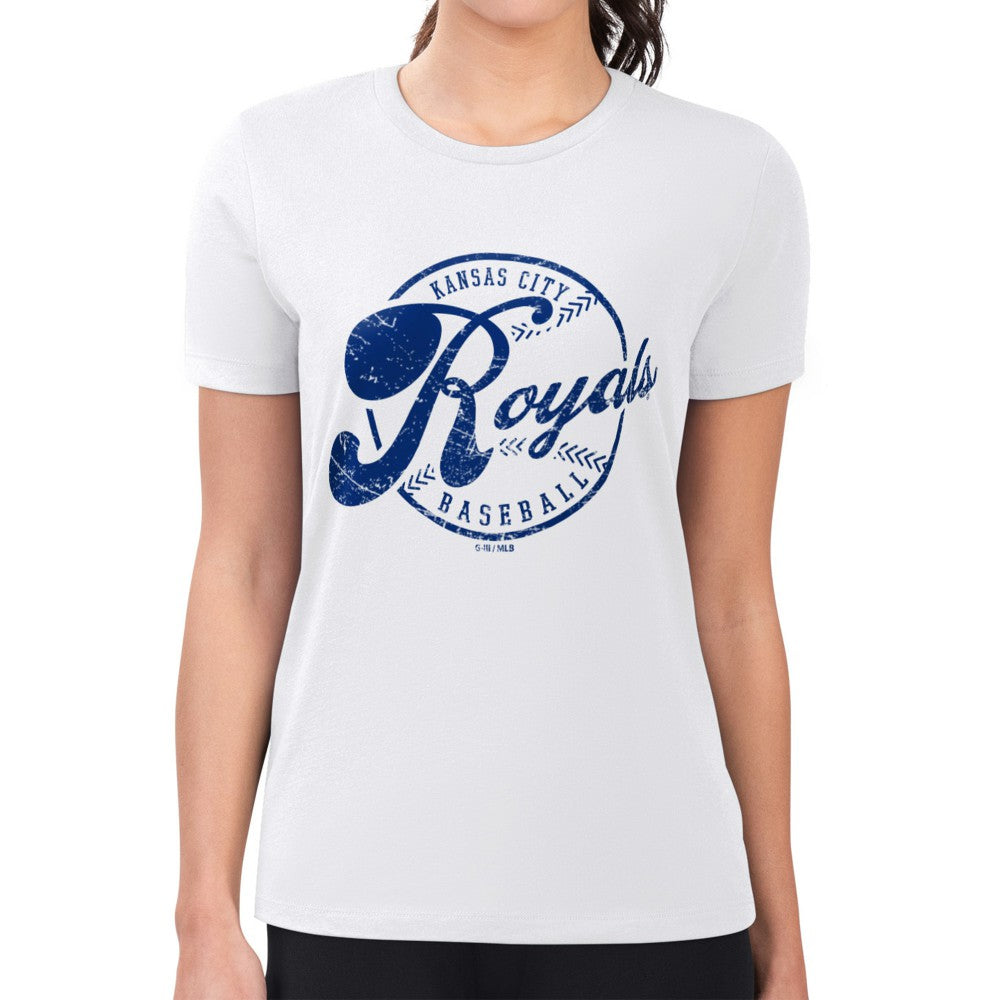 Kansas City Royals G-III 4Her by Carl Banks Women's Super-Slim Fit Lightweight Distressed Baseball Team T-Shirt Online