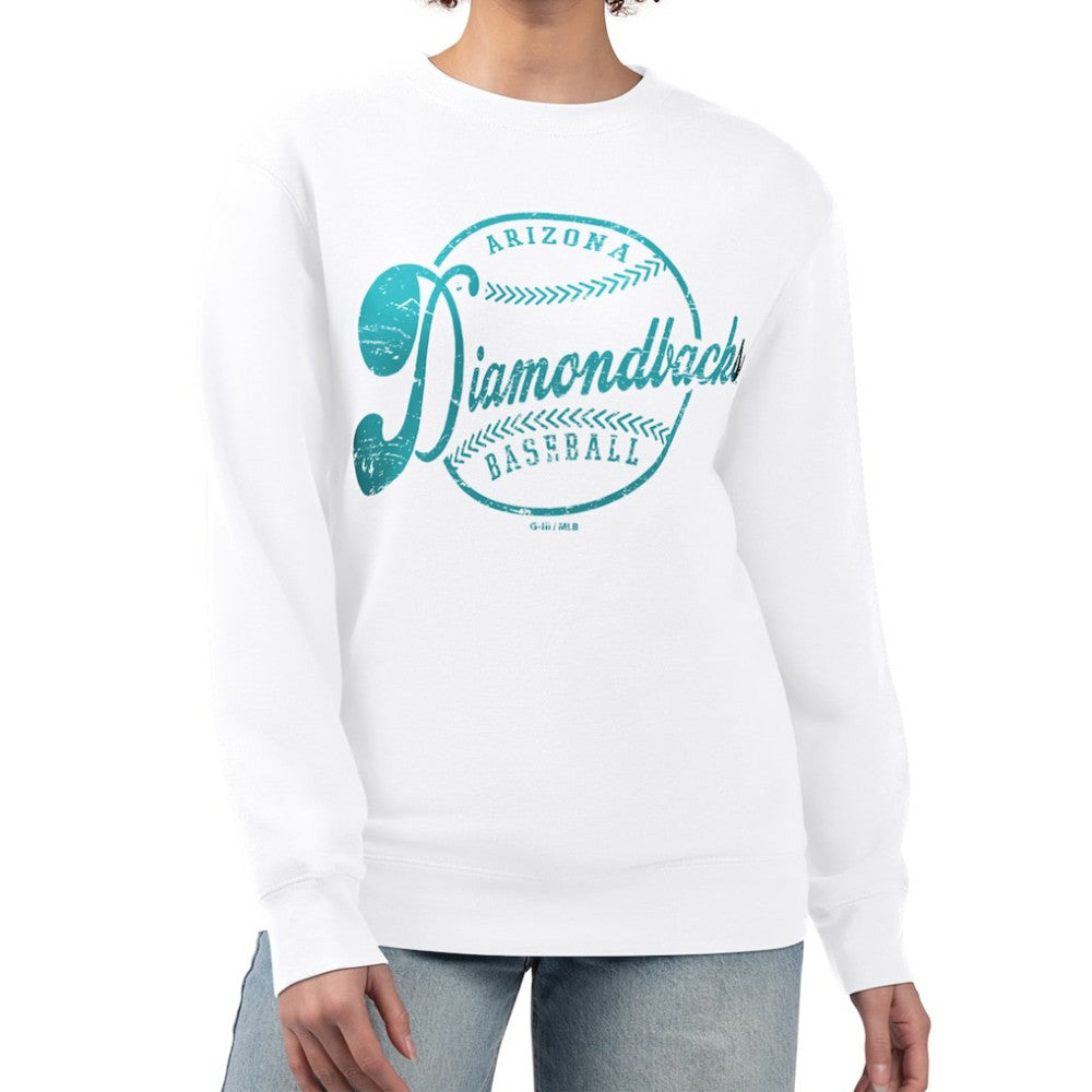 Arizona Diamondbacks G-III 4Her by Carl Banks Women's Distressed Baseball Team Fleece Pullover Sweatshirt Online