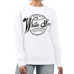 Chicago White Sox G-III 4Her by Carl Banks Women's Distressed Baseball Team Fleece Pullover Sweatshirt Sale