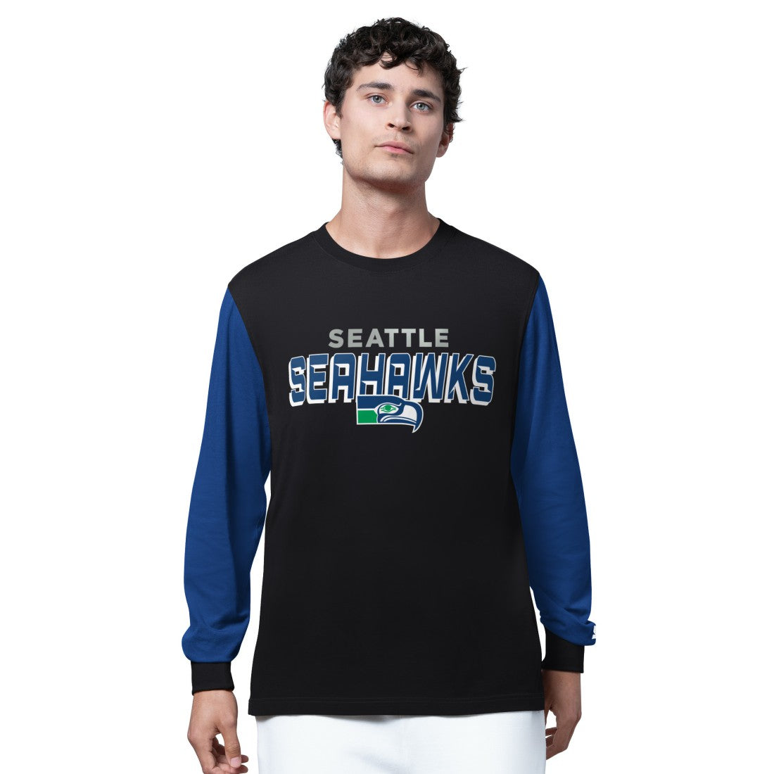 Seattle Seahawks Starter Thursday Night Gridiron Long Sleeve T-Shirt - Black/College Navy - NFL