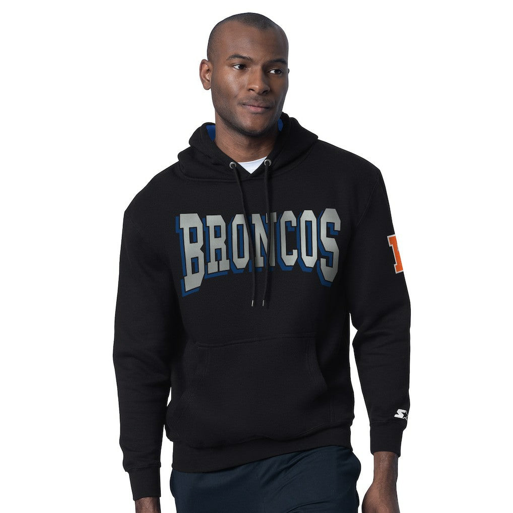 Denver Broncos Starter Thursday Night Gridiron Hoodie with Vintage Logo - Black - NFL