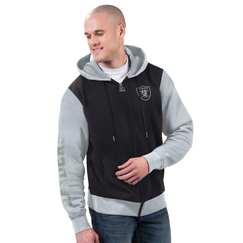 Las Vegas Raiders Starter Thursday Night Gridiron Full-Zip Hoodie - Black/Silver - NFL