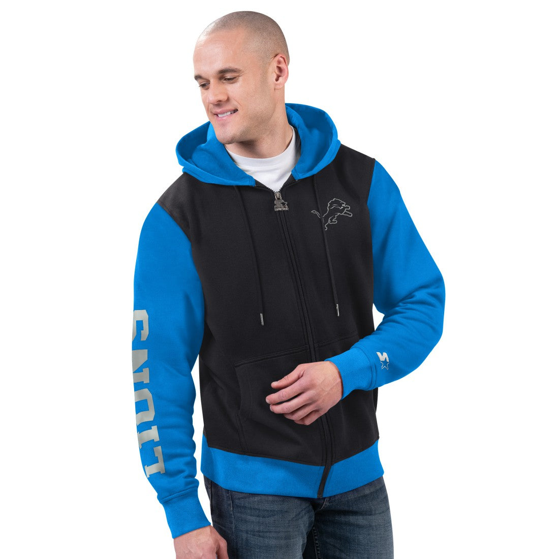 Detroit Lions Starter Thursday Night Gridiron Full-Zip Hoodie - Black/Blue - NFL