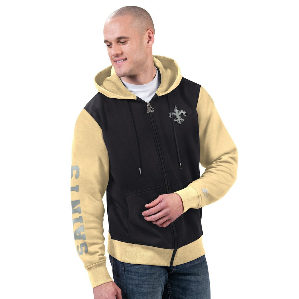 New Orleans Saints Starter Thursday Night Gridiron Full-Zip Hoodie - Black/Gold - NFL