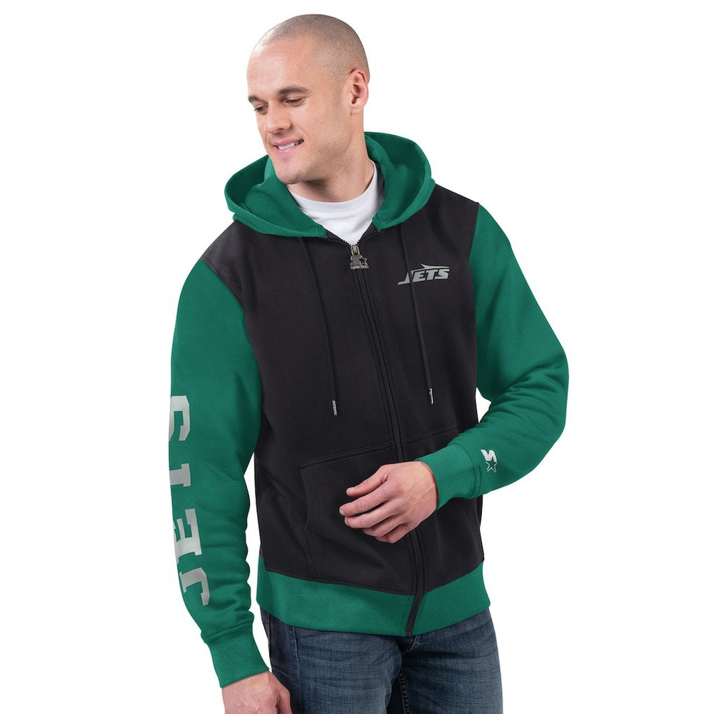 New York Jets Starter Thursday Night Gridiron Full-Zip Hoodie - Black/Green - NFL
