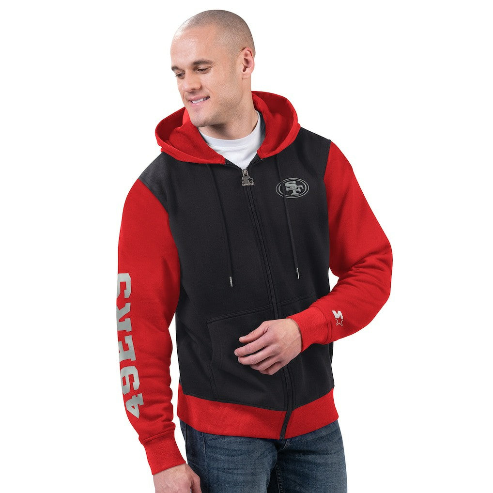San Francisco 49ers Starter Thursday Night Gridiron Full-Zip Hoodie - Black/Scarlet - NFL