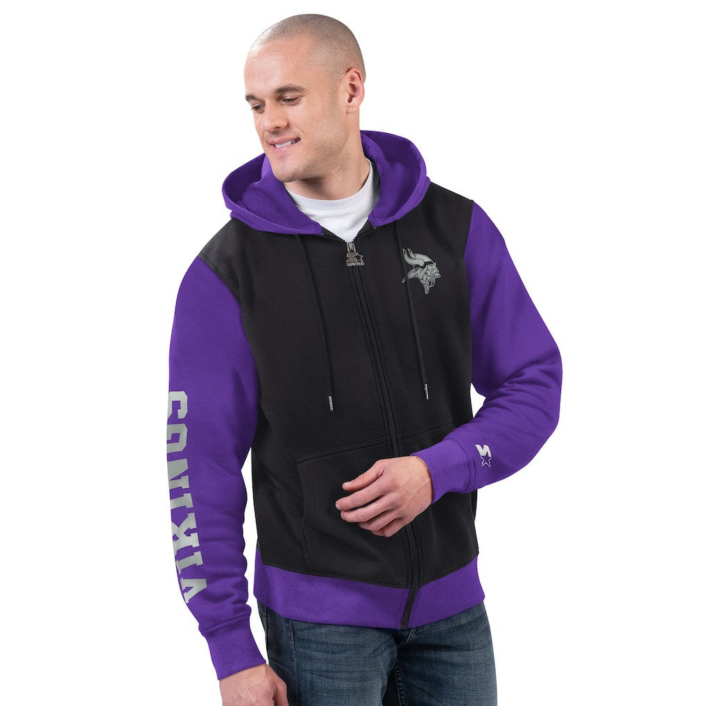 Minnesota Vikings Starter Thursday Night Gridiron Full-Zip Hoodie - Black/Purple - NFL