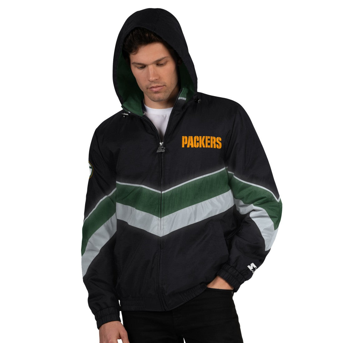 Green Bay Packers Starter Thursday Night Gridiron Full-Zip Jacket - Black/Green - NFL