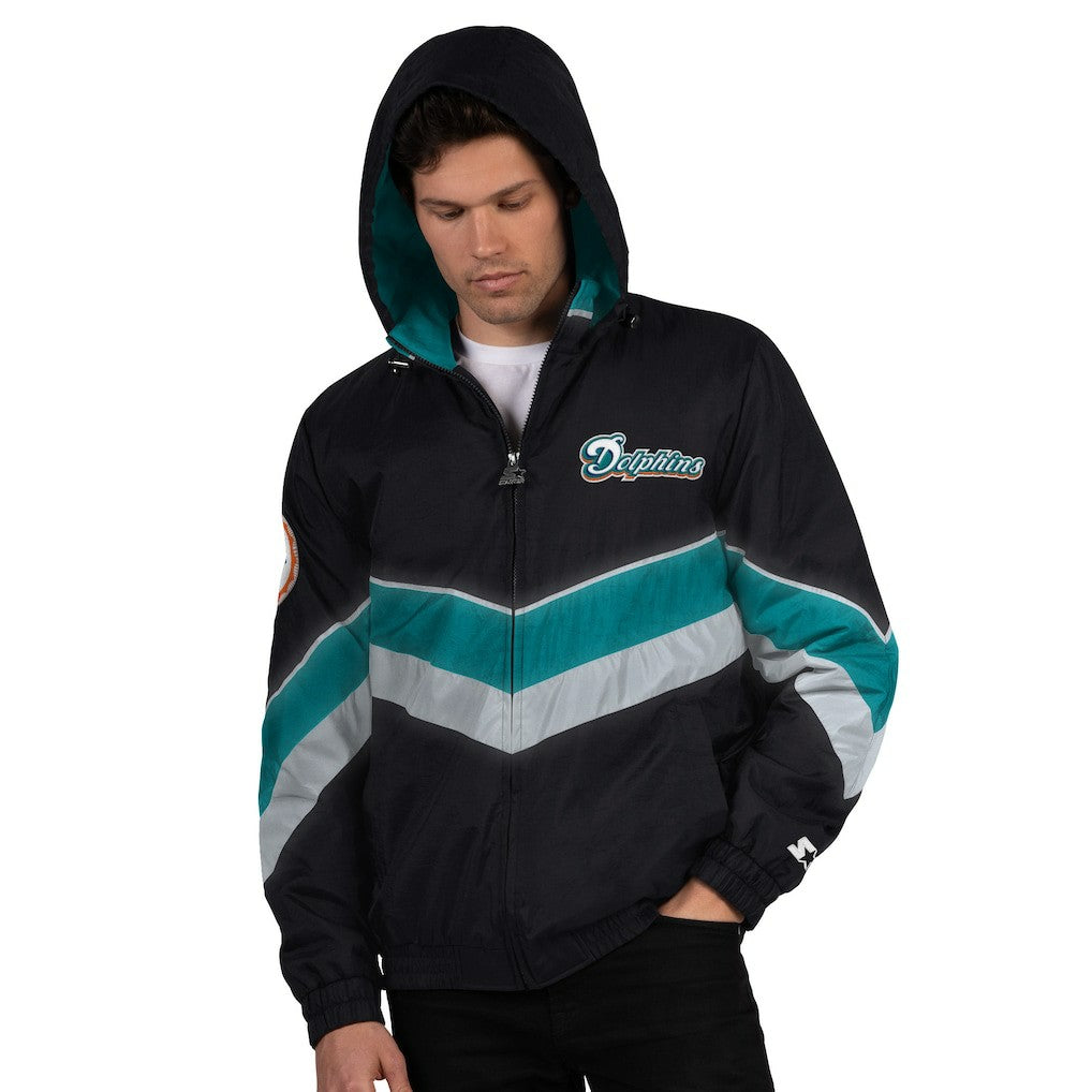 Miami Dolphins Starter Thursday Night Gridiron Vintage Logo Full-Zip Hoodie - Black - NFL