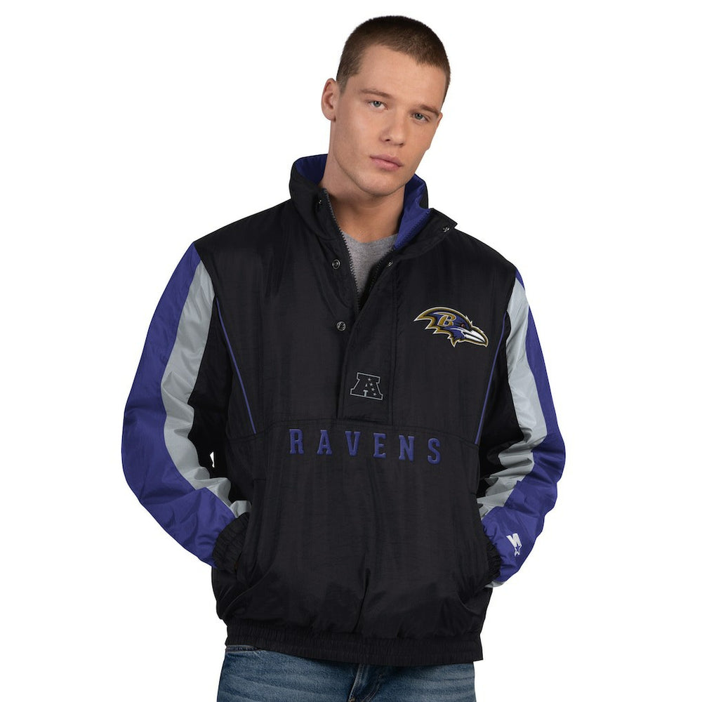 Baltimore Ravens Starter Thursday Night Gridiron Half-Zip Jacket - Black - NFL