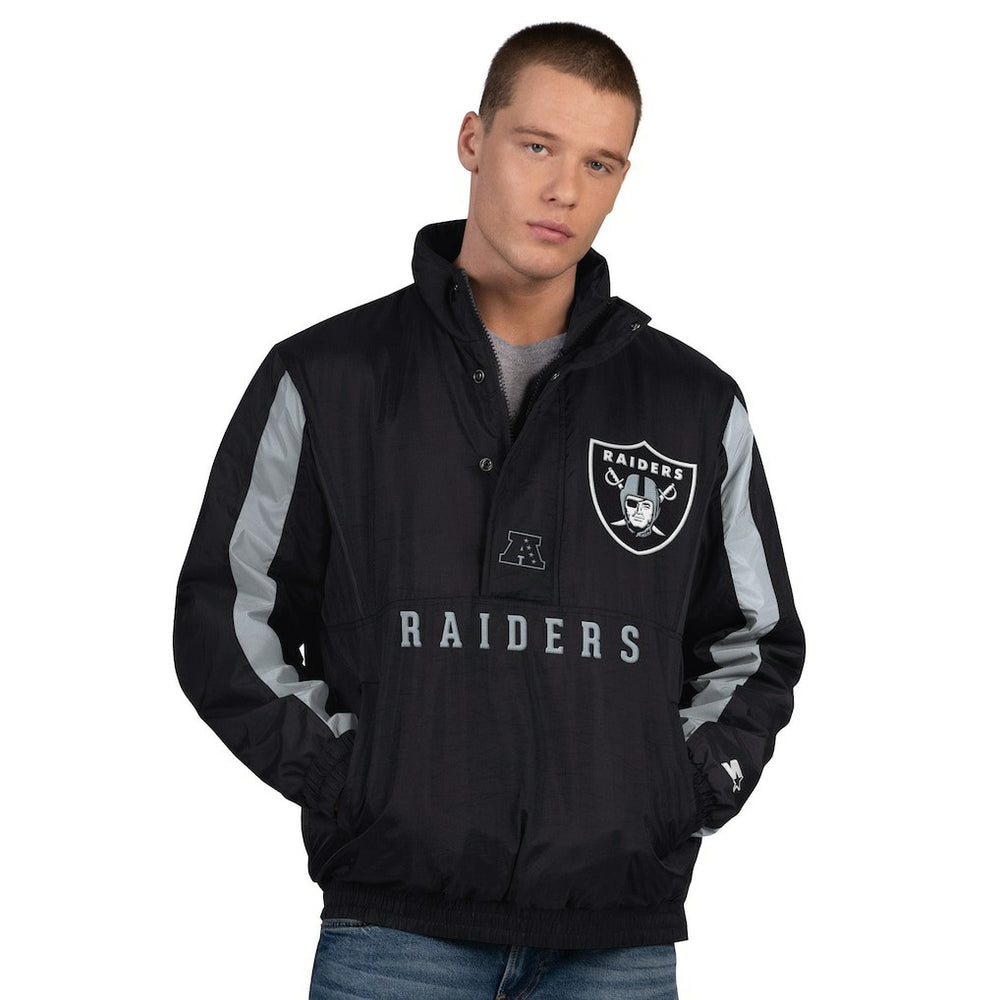 Las Vegas Raiders Starter Thursday Night Gridiron Half-Zip Jacket - Black - NFL