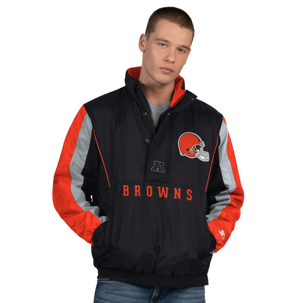 Cleveland Browns Starter Thursday Night Gridiron Half-Zip Jacket - Black - NFL