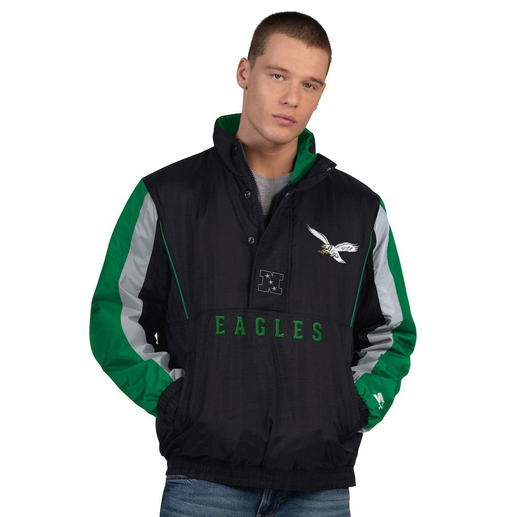 Philadelphia Eagles Starter Thursday Night Gridiron Vintage Logo Half-Zip Jacket - Black - NFL