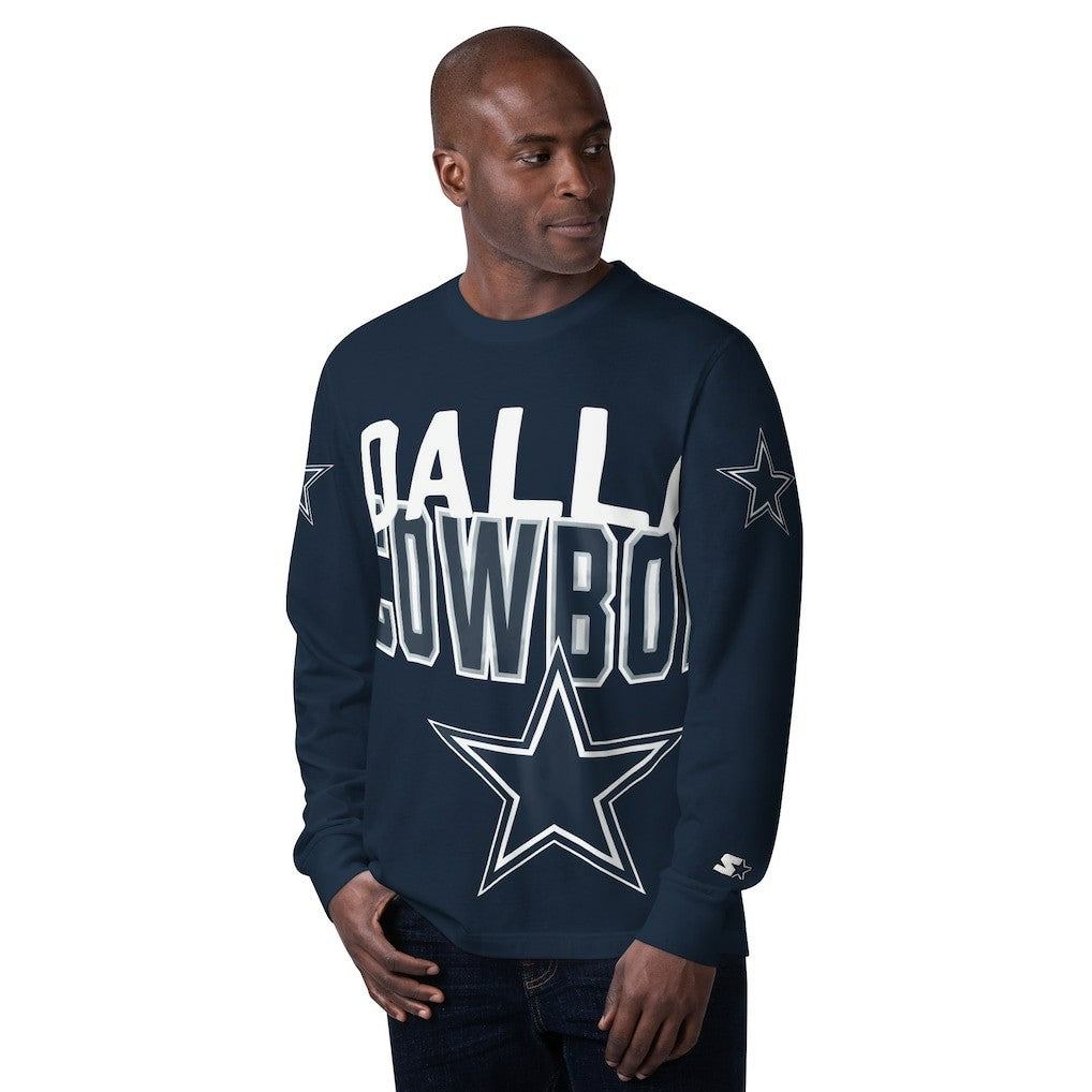 Dallas Cowboys Starter Clutch Hit Long Sleeve T-Shirt - Navy - NFL