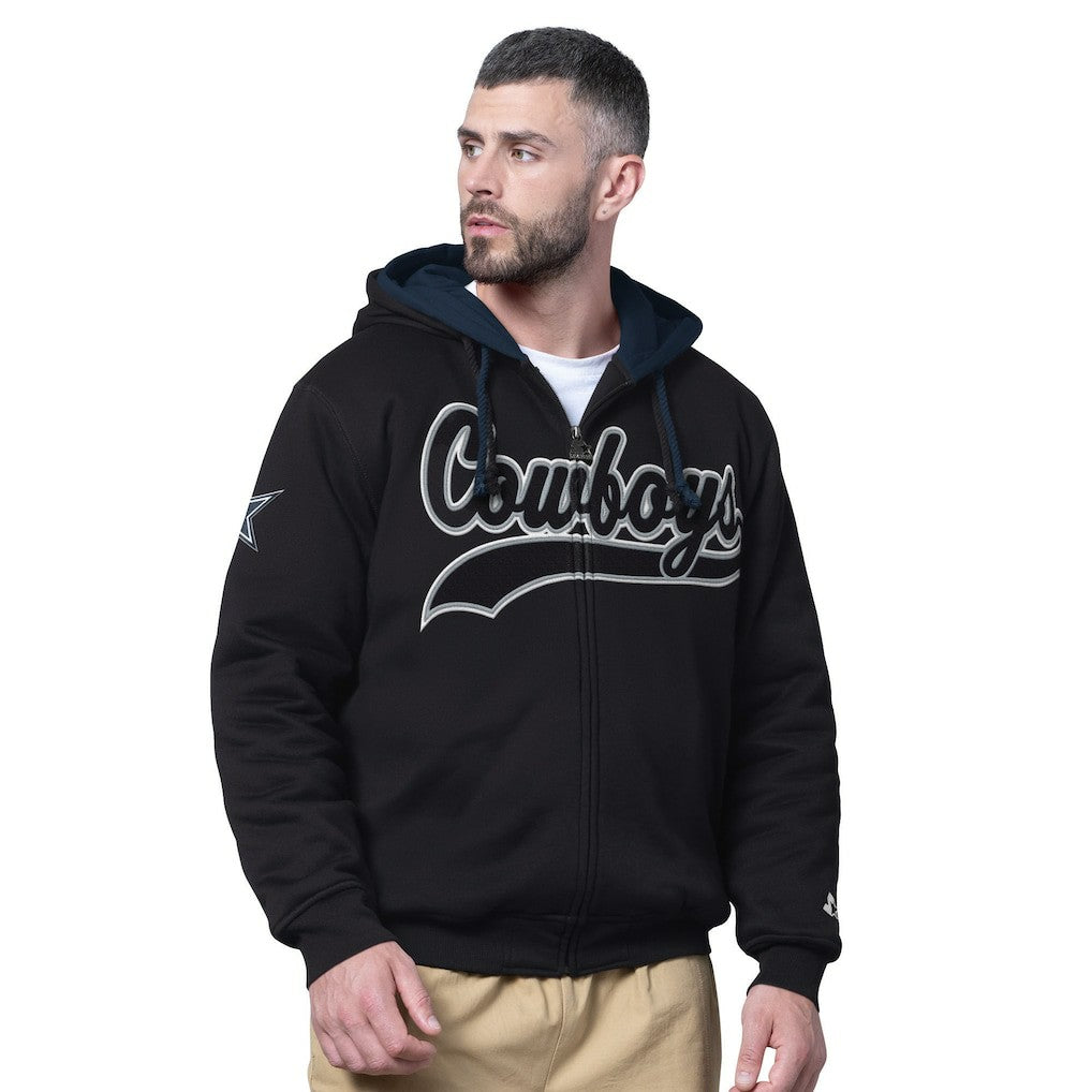 Dallas Cowboys Starter Big Shot Full-Zip Double Hoodie - Black - NFL