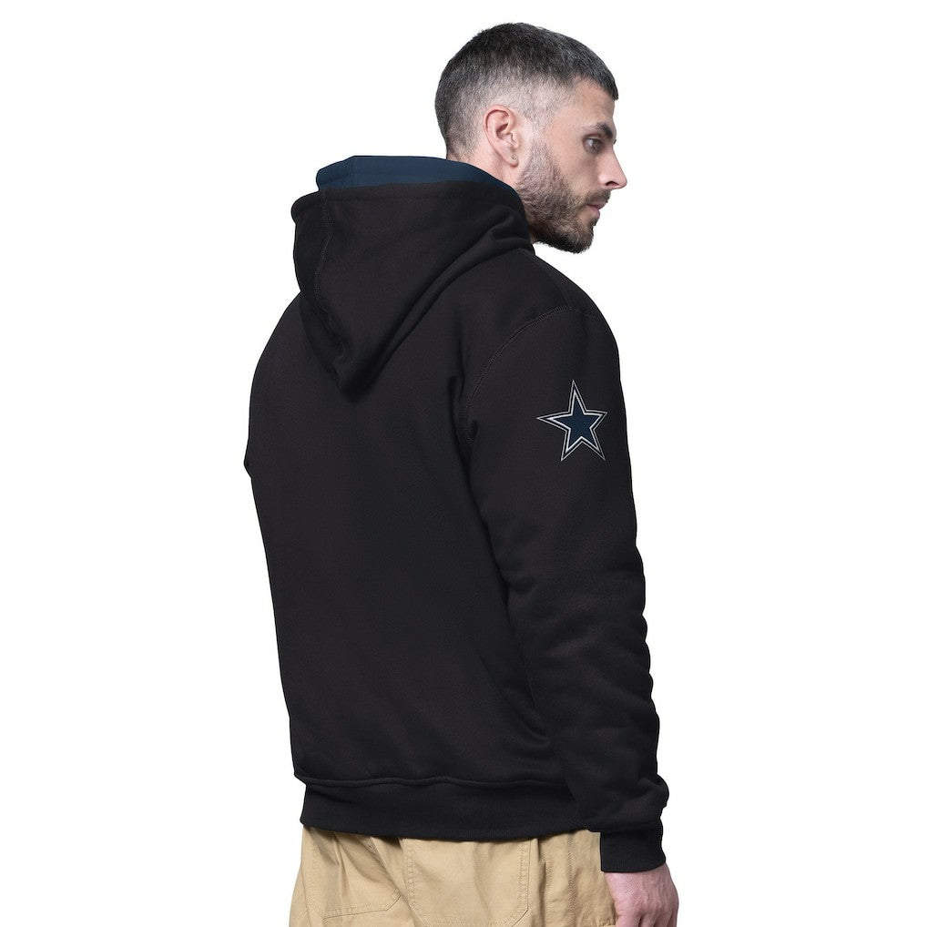 Dallas Cowboys Starter Big Shot Full-Zip Double Hoodie - Black - NFL