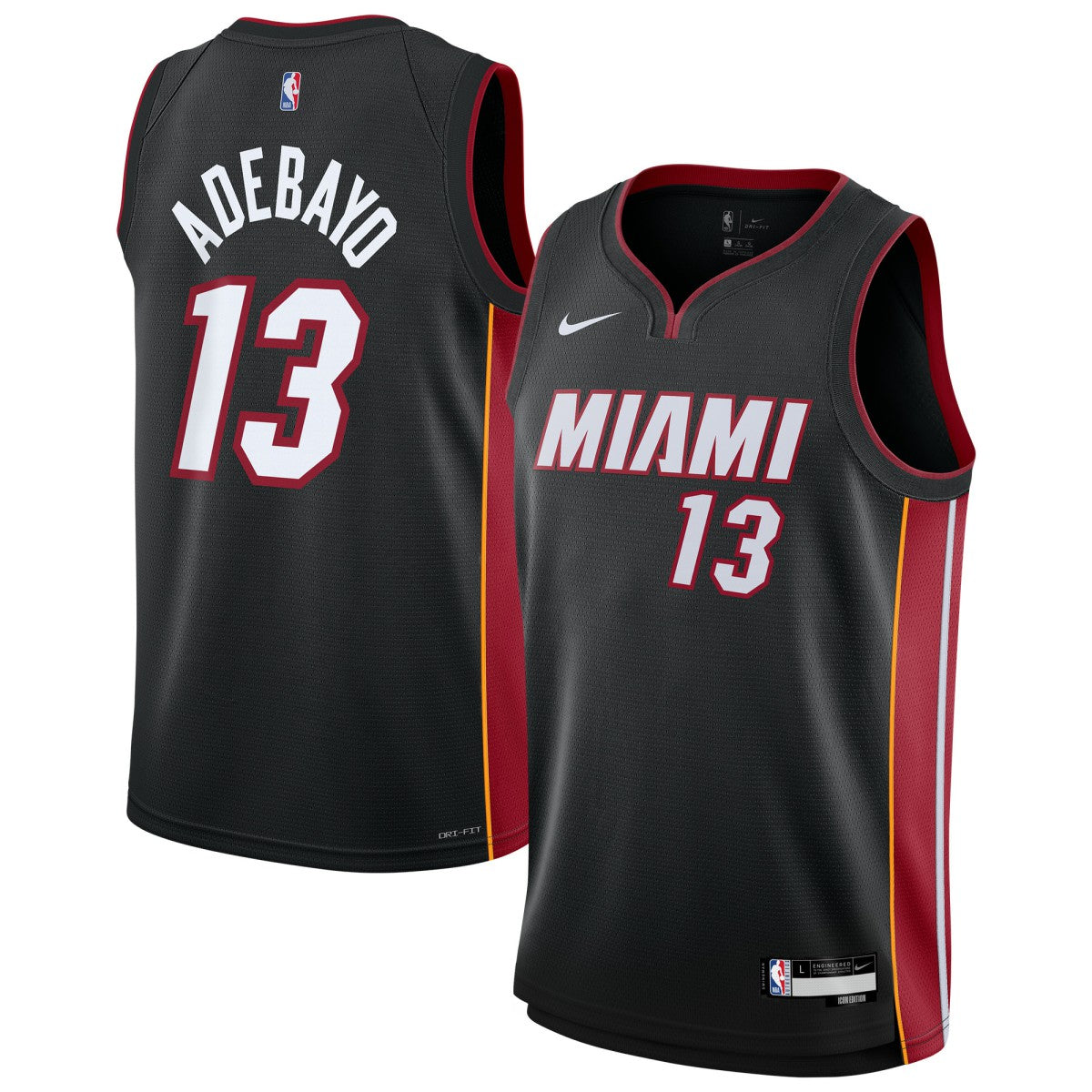 Nike Bam Adebayo Miami Heat Youth Swingman Jersey Icon Edition Black
