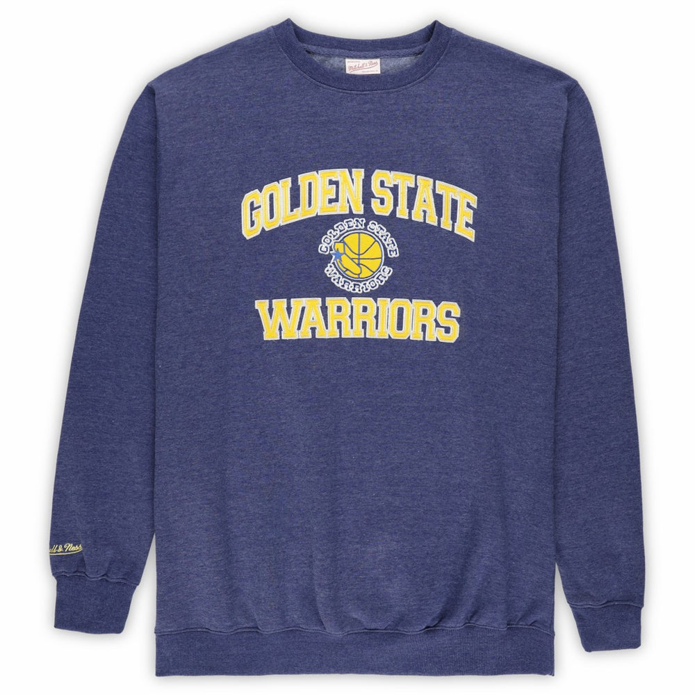 Mitchell & Ness Golden State Warriors Hardwood Classics Big & Tall Crewneck Sweatshirt Heather Royal
