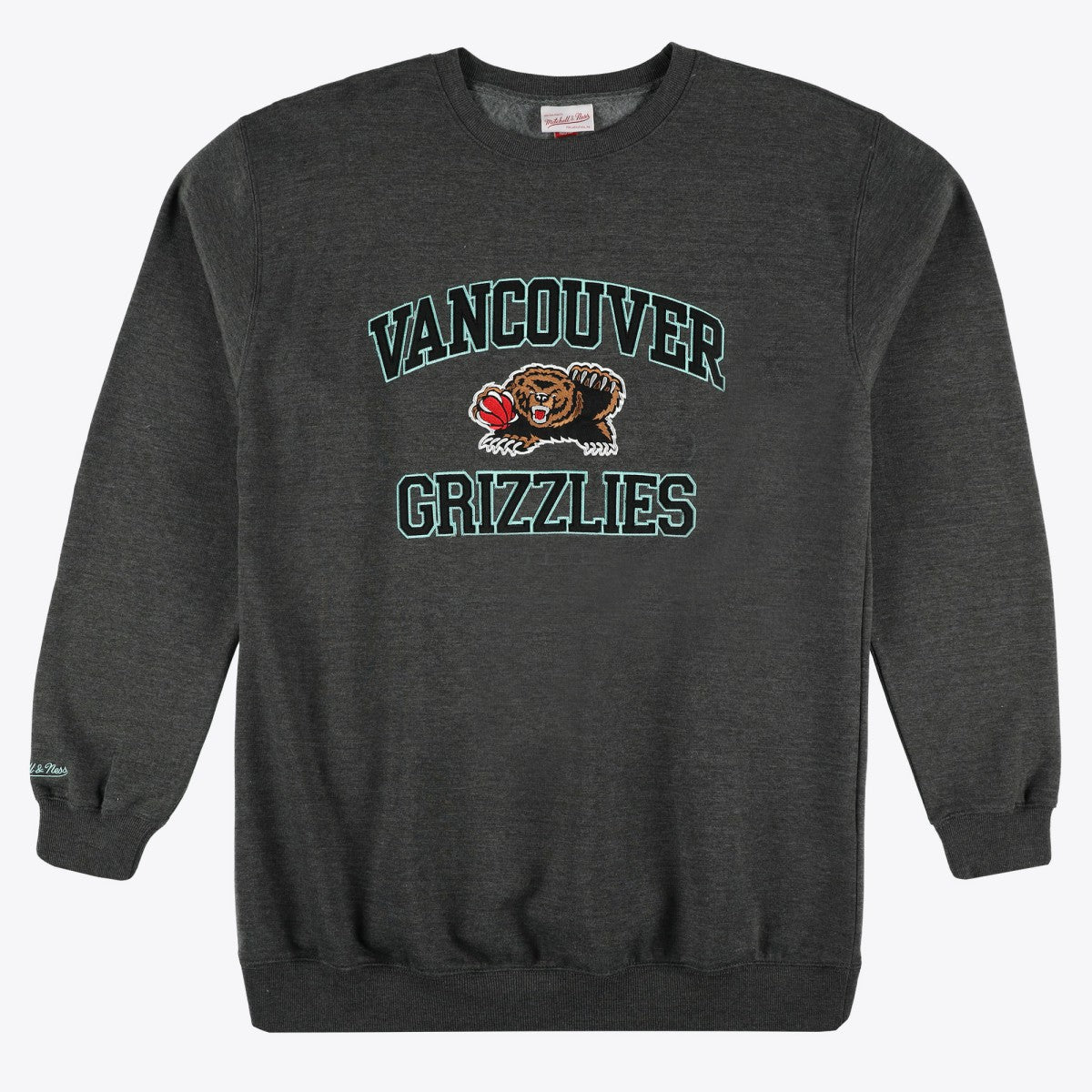 Mitchell & Ness Memphis Grizzlies Hardwood Classics Big & Tall Crewneck Sweatshirt Heather Charcoal