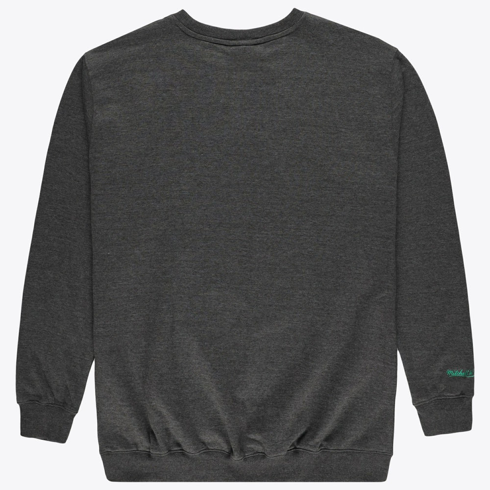 Mitchell & Ness Milwaukee Bucks Hardwood Classics Big & Tall Crewneck Sweatshirt Heather Charcoal