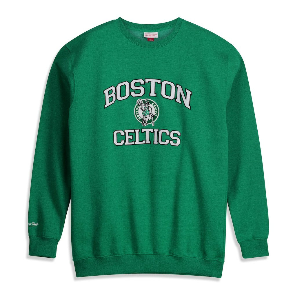 Mitchell & Ness Boston Celtics Hardwood Classics Big & Tall Crewneck Sweatshirt Heather Kelly Green