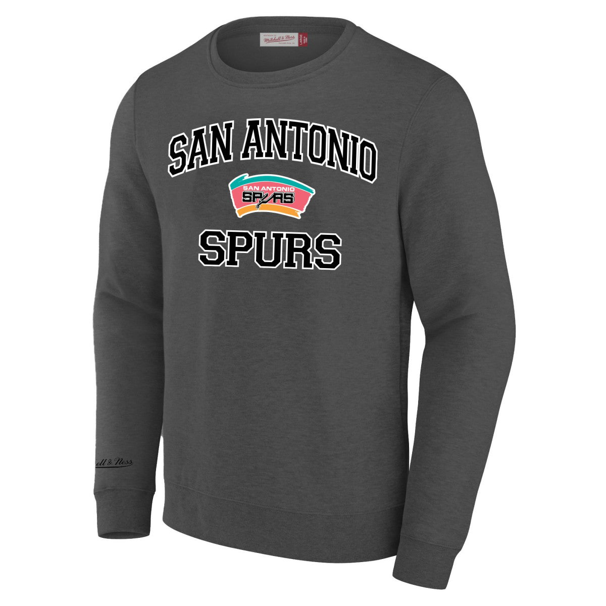 Mitchell & Ness San Antonio Spurs Big & Tall Hardwood Classics Sweatshirt Heather Gray