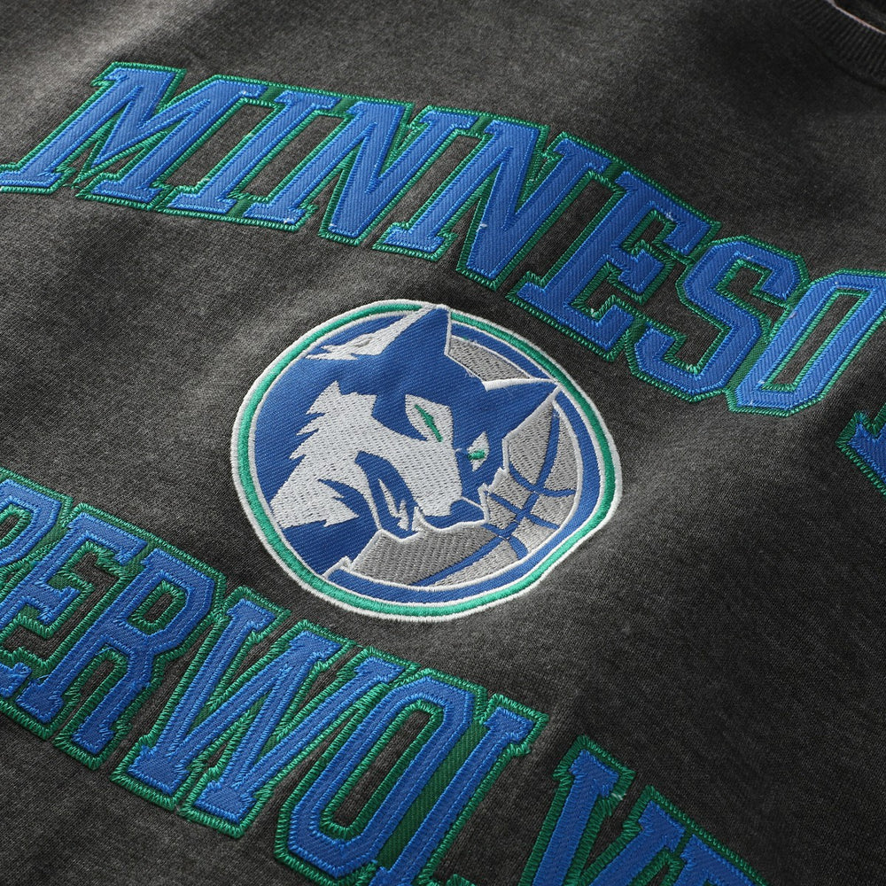 Mitchell & Ness Minnesota Timberwolves Hardwood Classics Big & Tall Crewneck Sweatshirt Heather Charcoal