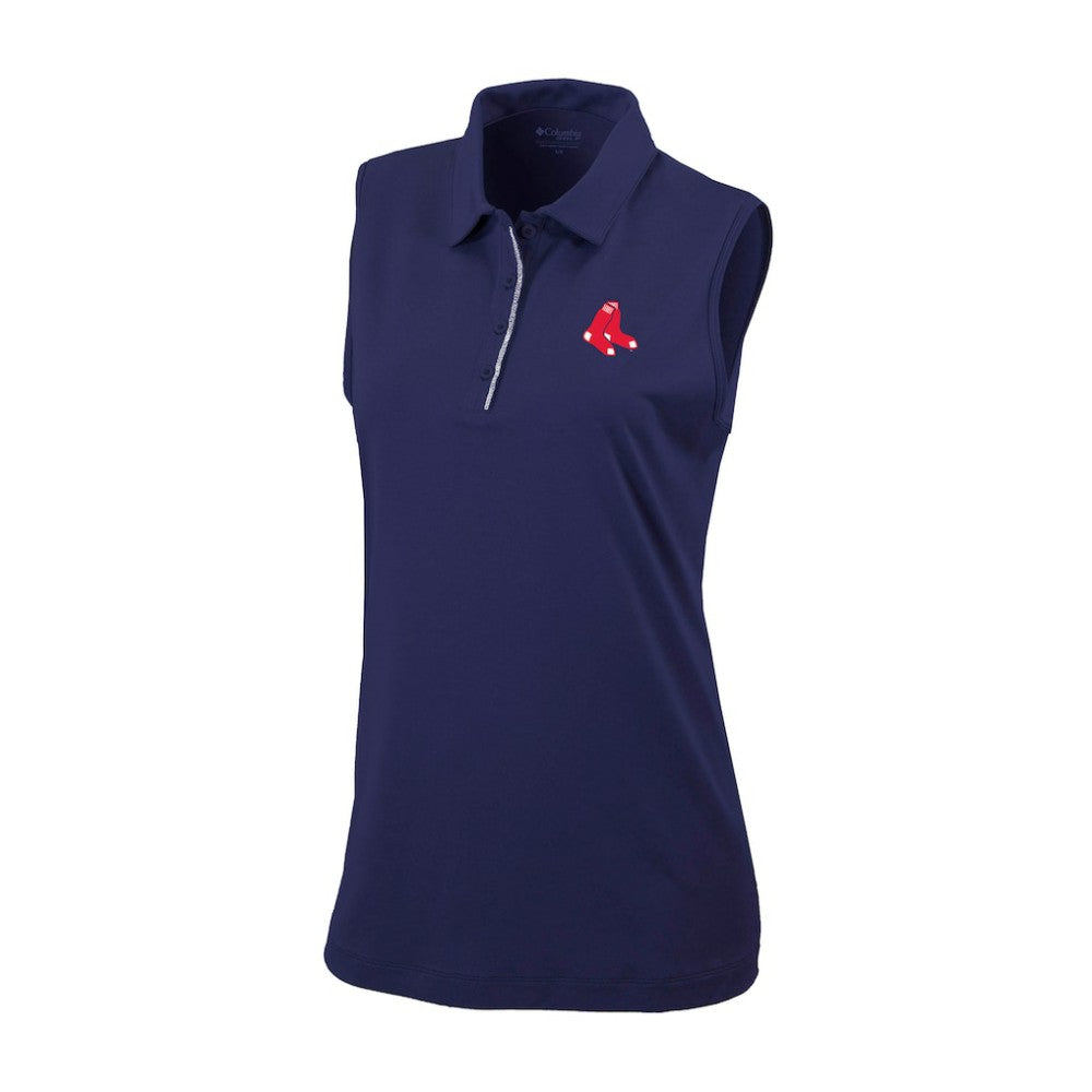 Boston Red Sox Columbia Women's Tend The Ball Sleeveless Polo Outlet