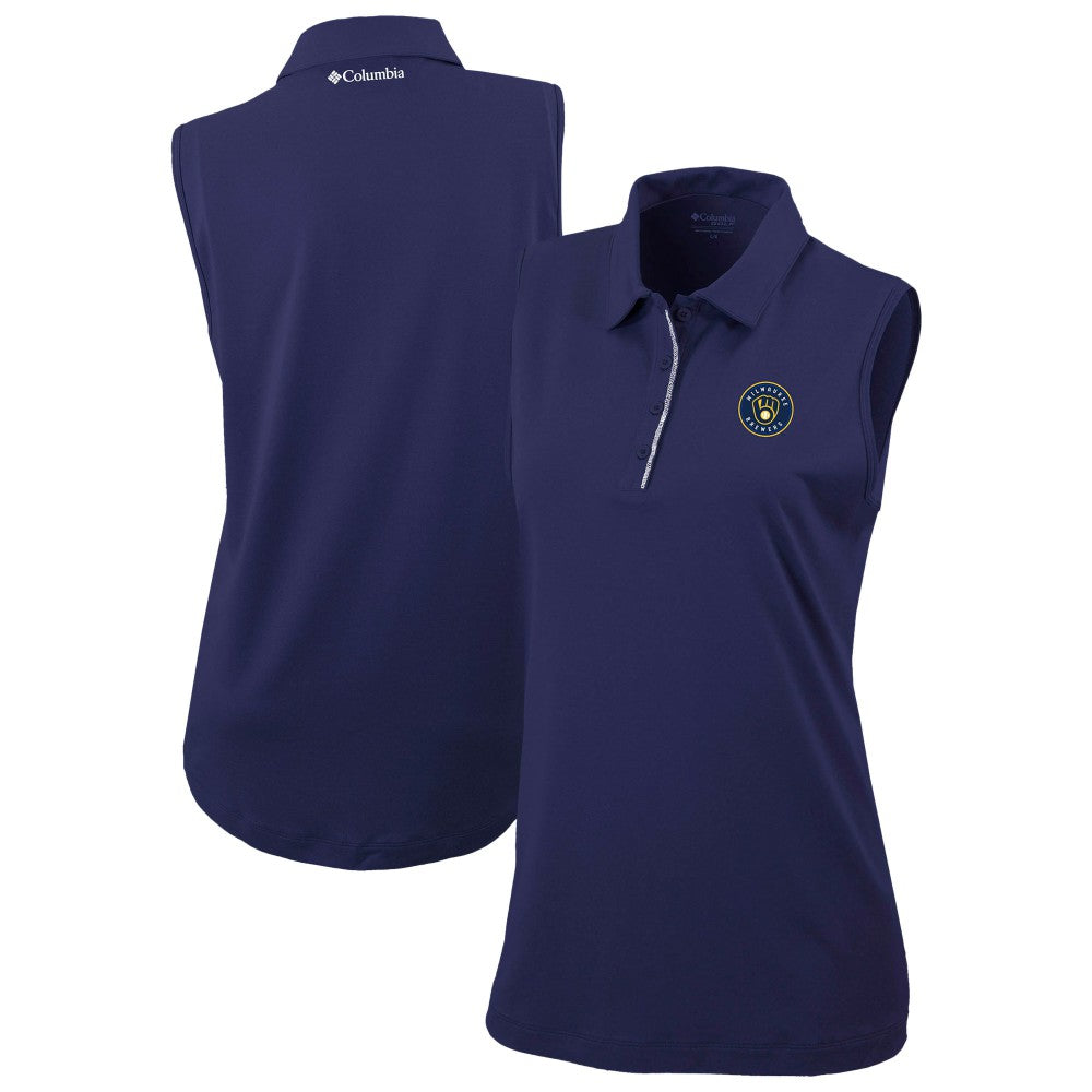 Milwaukee Brewers Columbia Women's Tend The Ball Sleeveless Polo Discount