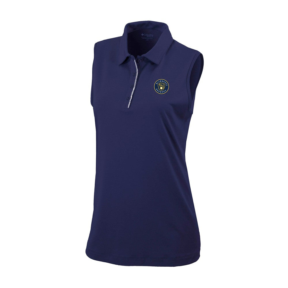 Milwaukee Brewers Columbia Women's Tend The Ball Sleeveless Polo Discount