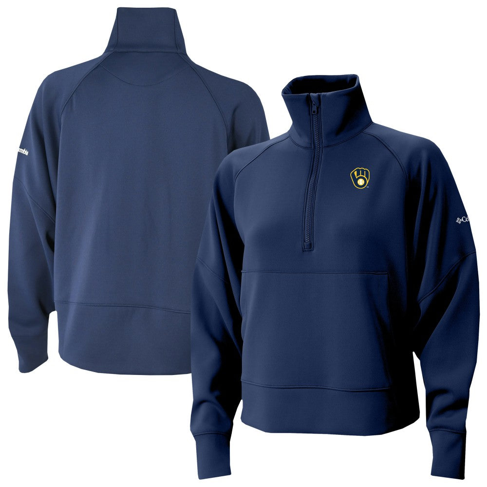 Milwaukee Brewers Columbia Women's Wickhams Hills Raglan Omni-Wick Quarter-Zip Pullover Near Me
