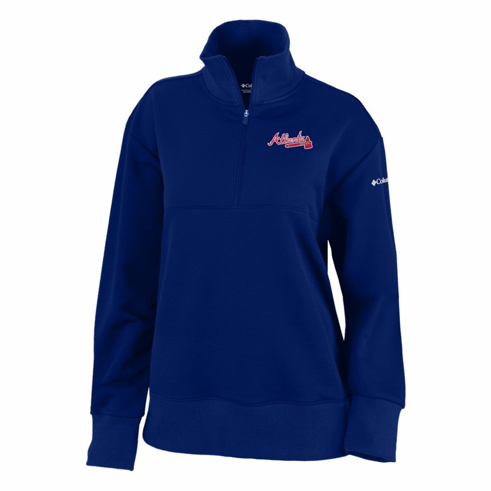 Atlanta Braves Columbia Women's Birchwood Hills Quarter-Zip Pullover Online