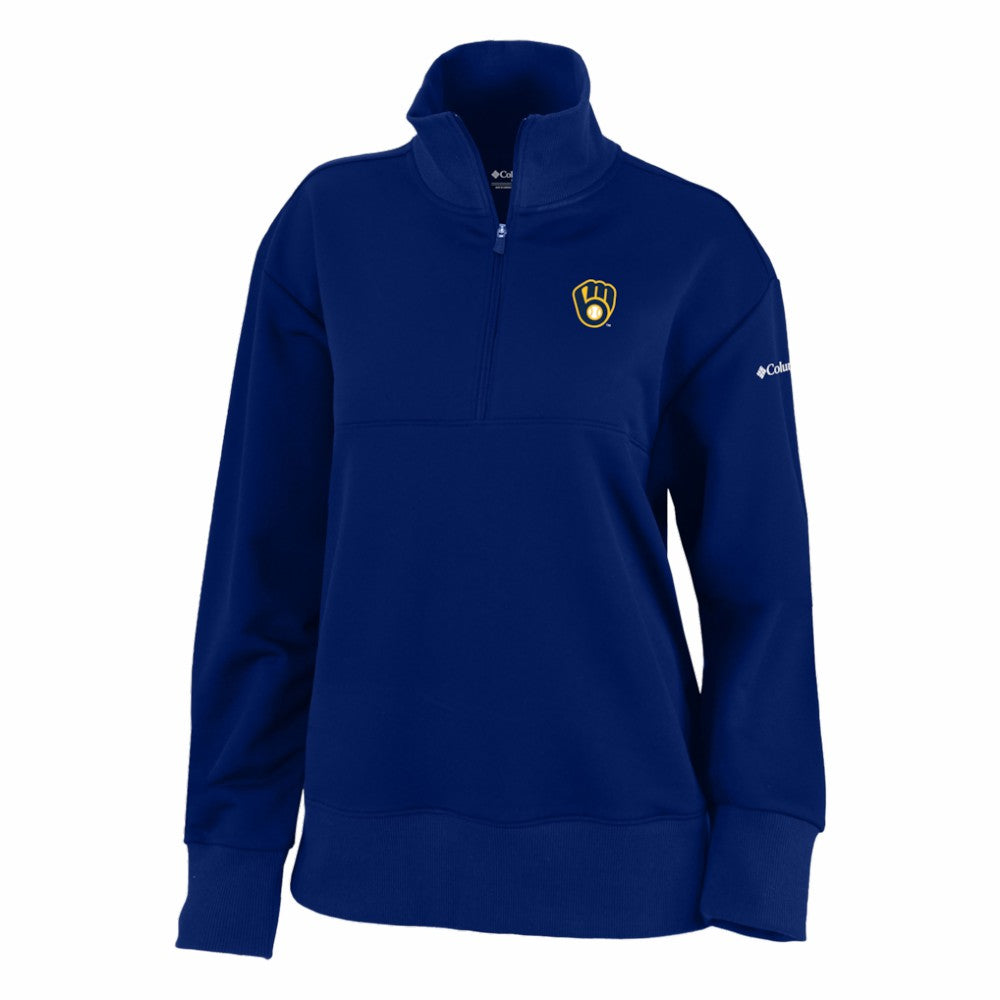 Milwaukee Brewers Columbia Women's Birchwood Hills Quarter-Zip Pullover for sale