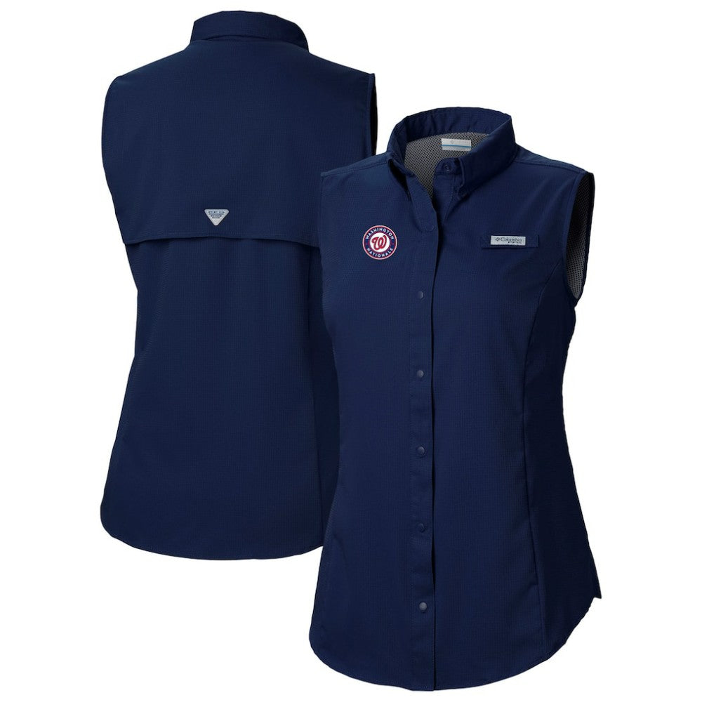 Washington Nationals Columbia Women's Tamiami Sleeveless Shirt Outlet