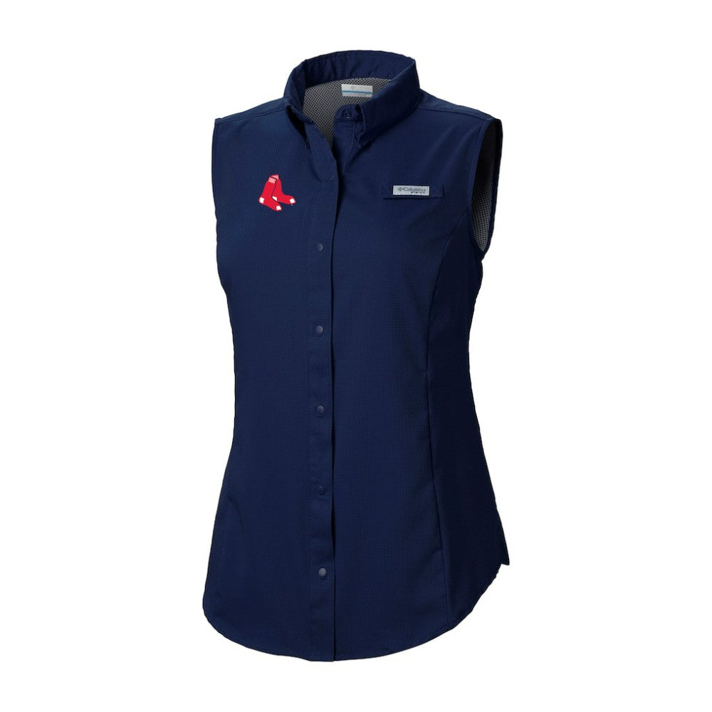 Boston Red Sox Columbia Women's Tamiami Sleeveless Shirt Outlet