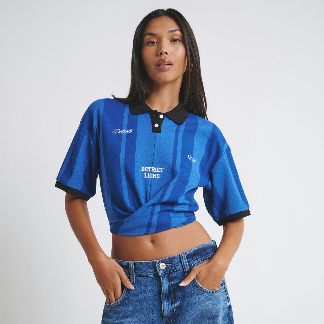 Detroit Lions Off Season Women's Rugby T-Shirt - Blue - NFL