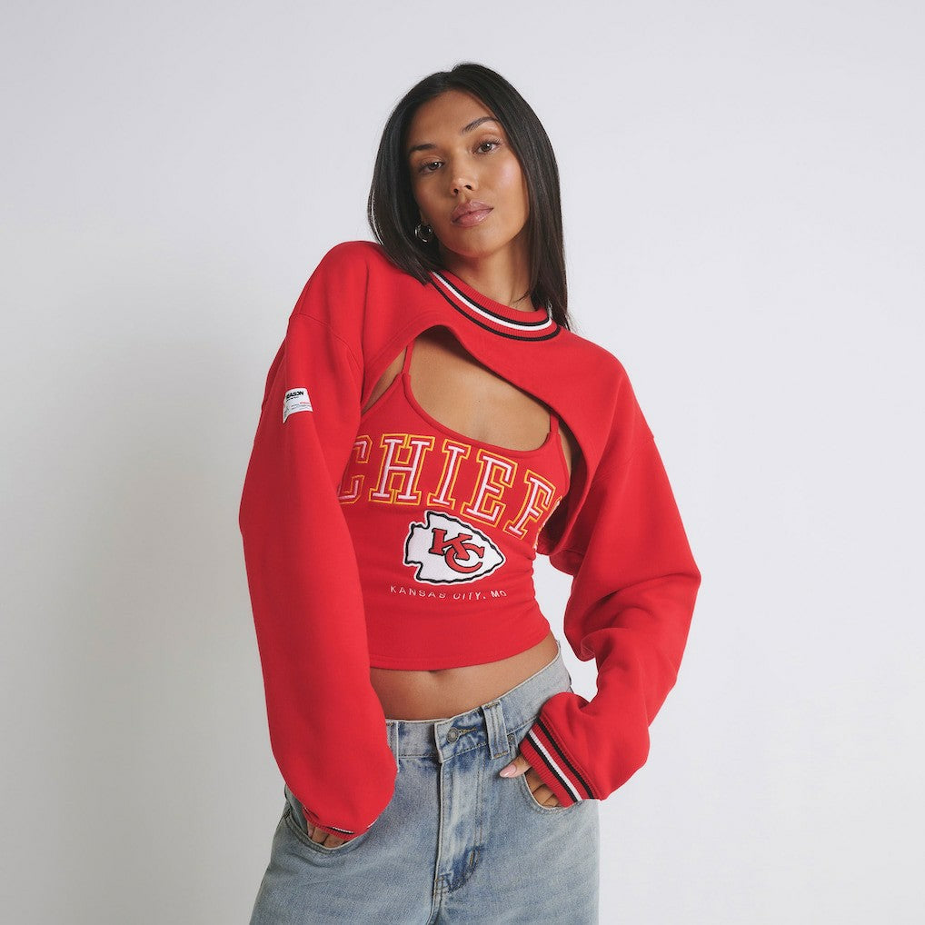 Kansas City Chiefs Off Season Women's Fleece Shrug Cami - Red - NFL